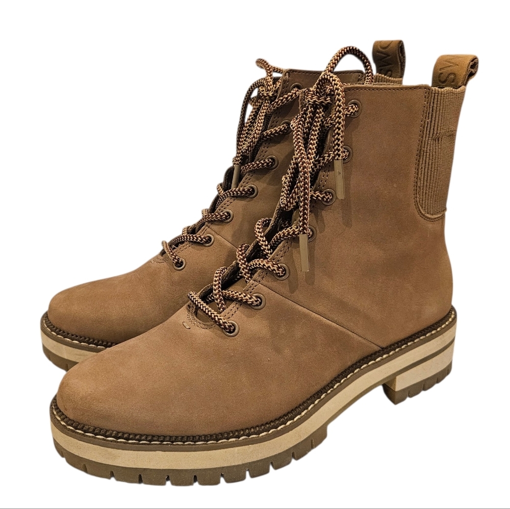 TOMS Frankie Boot Lace-up Sz.7.5 Tan Leather - Picture 5 of 16
